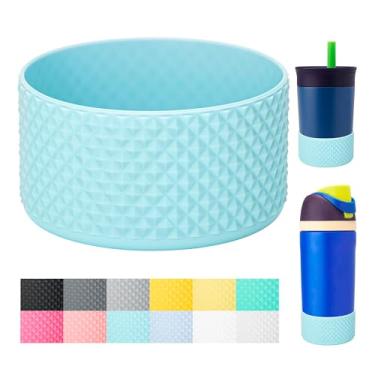 Imagem de Bluwing Bota de silicone para garrafa de água infantil Owala 14/453.6 g, capa protetora antiderrapante para Owala Kids Tumbler 340 g, copo Stanley 567.0-1,134 g (azul claro)