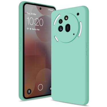 Imagem de Btstring Capa para Nothing Phone 3A Pro, capa de silicone macio com proteção de câmera atualizada, capa fina à prova de choque com forro de microfibra antiarranhões, verde menta