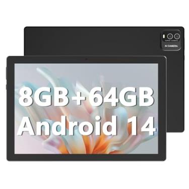 Imagem de Tablet tablet Android 14 de 10 polegadas, 8 GB de RAM + 64 GB de ROM (expandir para 1 TB), tablets com processador Quad Core, WiFi 6 5G, BT5.0, tela sensível ao toque IPS de 1280 x 800, bateria de