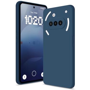 Imagem de Btstring Capa para celular Nothing 3A, capa de silicone macio com proteção de câmera atualizada, capa fina à prova de choque com forro de microfibra antiarranhões, azul