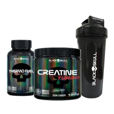 Imagem de Creatine turbo + thermo fuel - ganhe uma coqueteleira - BLACK SKULL, N