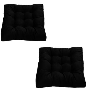 Imagem de Kit 2 Futon 40x40 Baixo Assento Almofada Colorida Shelter(Preto)