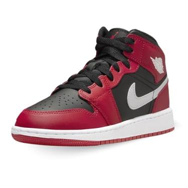 Imagem de Tênis infantil Air Jordan 1 Mid SE (FB9909-008, preto/céu J malva/branco/laranja céu), Preto/vermelho academia/branco, 20