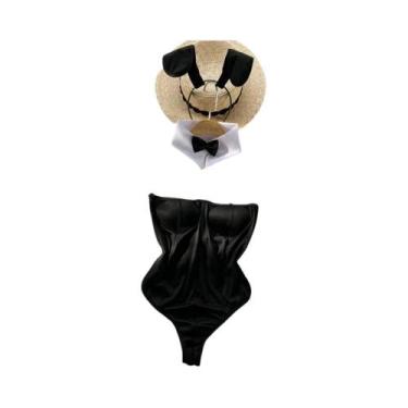 Imagem de Cosplay Empregada Coelhinha - Macacão Fino em Lingerie com Abertura na