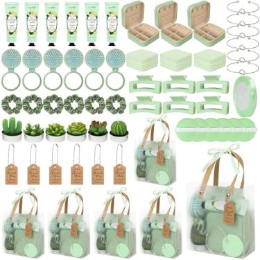 Imagem de Acmee Prêmios de chá de bebê para os vencedores, faixa de cabeça, escova de cabelo, caixa de joias, plantas, velas, pulseira, creme para as mãos, compacto em pó, fita de garra de cabelo, bolsa de