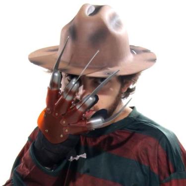 Imagem de Kit Freddy Krueger Adulto Chapéu e Luva Acessórios de Fantasia - Abrak