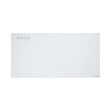 Imagem de ECR4Kids MessageStor Quadro magnético de vidro apagável a seco com ímãs, 45,7 cm x 91,4 cm, quadro branco montado na parede, branco