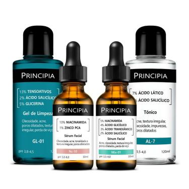 Imagem de Kit Anti-Acne Avançado Gel de Limpeza GL-01 + Sérum Facial Nc-10 + Sérum Facial Mix-01 + Tônico AL-7 Principia