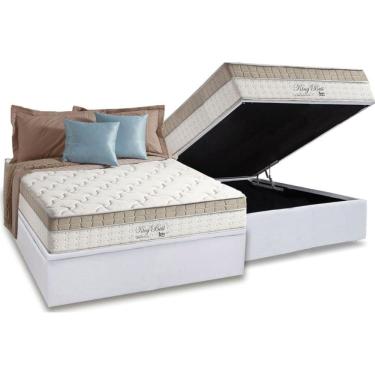 Imagem de Cama Box Baú Casal: Colchão Molas  Ensacadas D Angelis Anjos Conjunto Box Baú - Anjos de King Best + Box Baú Universal White (138x188)