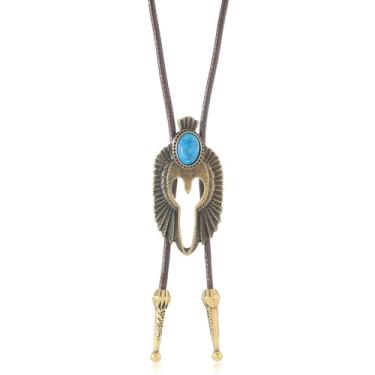 Imagem de Dlknp Colar ocidental de couro cowgirl para mulheres, acessórios de fantasia, joias ocidentais, 15.75-31.5 inches, Liga de aço, Sem Pedra Preciosa