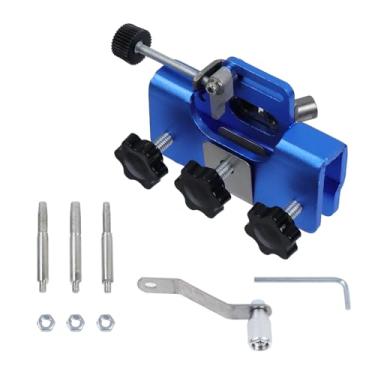 Imagem de UTALIND Afiador de lâmina de motosserra, afiador de serra manual de liga de alumínio para todos os tipos de serras e serras elétricas, braçadeira de ferramenta (azul)