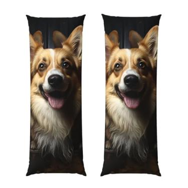 Imagem de Capa de travesseiro corporal com zíper oculto, fronha longa de microfibra macia e respirável para travesseiro corporal, Corgi Pictures Capas de travesseiro para cama de presente de dormir 50 x 137 cm