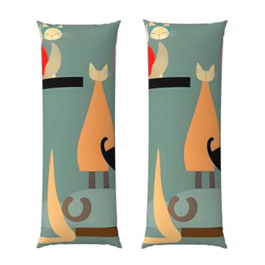 Imagem de Capa de travesseiro corporal com zíper oculto, fronha longa de microfibra macia e respirável para travesseiro corporal, arte moderna de meados do século, capas de travesseiro para cama de presente de