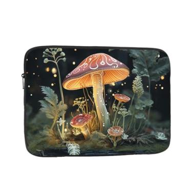 Imagem de Capa para laptop de cogumelo borboleta de 17 polegadas bolsa de transporte para computador à prova de choque capa protetora para notebook bolsa portátil para laptop bolsa à prova d'água para homens e
