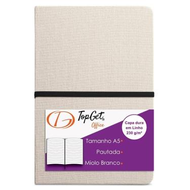 Imagem de Caderneta Linen 14X21Cm 96 Fls Pautadas - Bege E Preto