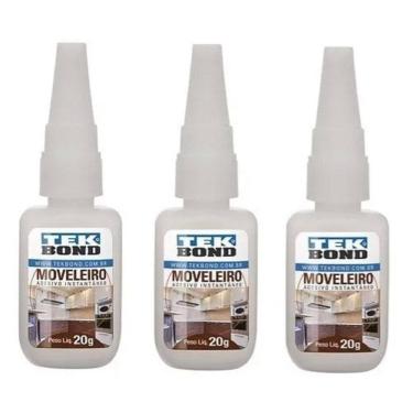 Imagem de 3 Un Cola Adesivo Instantânea Tek Bond Moveleira 793 20Gr