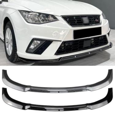 Imagem de Divisor de para-choque dianteiro compatível com Ibiza MK5 Standard/FR 2018+ Kit de carroceria protetor de spoiler difusor acessórios para carro (aparência de fibra de carbono)