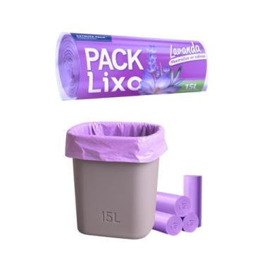 Imagem de Saco de Lixo Perfumado Lavanda, 15 Litros, 180 Unidades, Neutralizador de Odores, 39 x 58 cm, Roxo