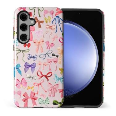 Imagem de ilikediy Capa para Samsung Galaxy S24, HL2 Capa com estampa protetora de silicone com estampa de gravata borboleta de cor estética híbrida de 2 camadas