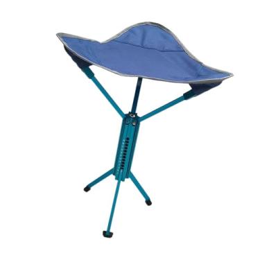 Imagem de Zxpjkyu Banco de Acampamento, Assento, Cadeira Leve, Apoio para Os Pés, Compacto, Dobrável, Cadeira Pequena, Tripé de Pesca para Shows, Churrasco, Azul