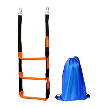 Imagem de Zxpjkyu Escada de Corda Portátil para Barco de Alta Resistência com Degraus de aço Inoxidável, Ideal para Caiaque, Canoa, Iate E Lancha, Adequada para Adultos, 3 Degraus 30x114cm