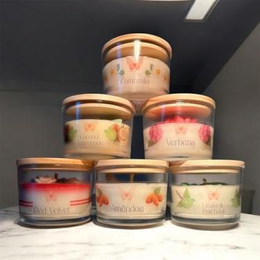 Imagem de Velas Aromáticas Decorativas, 6 Fragrâncias: Camomila, Coco e Limão, Verbena, Red Velvet, Amêndoa, Limão e Patchouli (Verbena)