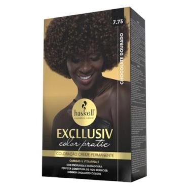 Imagem de Coloração Creme Permanente Excllusiv Color Pratic Chocolate Dourado 7.