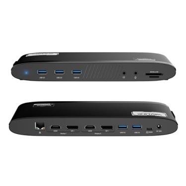 Imagem de WAVLINK Estação de ancoragem DisplayLink Dual 5K, base USB-C para Mac M1/M2/M3/M4 e Windows, 14 em 1 com carregamento de laptop de 100 W, 2 DP/2 HDMI 4K, SD/TF, 5 portas USB, Ethernet, áudio