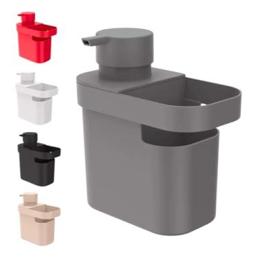 Imagem de Dispenser De Detergente Organizador De Pia Porta Esponja (Cinza)