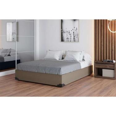 Imagem de Base para Cama Box Casal Joe Suede (36x138x188) Bege - Mobly