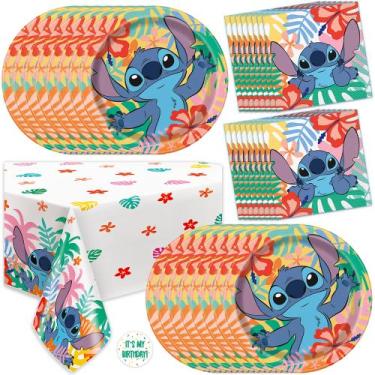 Imagem de Conjunto de decorações de festa de aniversário Lilo and Stitch para 16