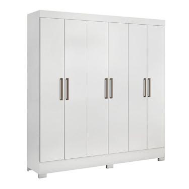 Imagem de Guarda Roupa Casal 6 Portas Com Pés Prático Branco 63020