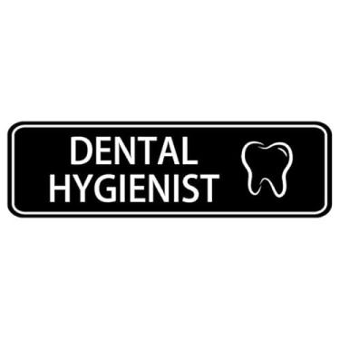 Imagem de XZPWEL Placa de acrílico higienista dental para porta de escritório, parede de casa e negócios, placa de plástico informativa fácil de montar com símbolos 23 cm x 7,6 cm