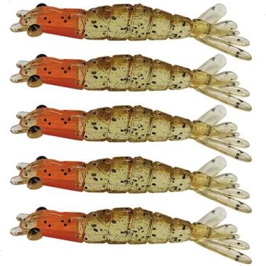 Imagem de Kit 5 Iscas Camarão Artificial 6cm - Pesca Robalo Tucunaré Corvina  - 