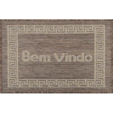 Imagem de Mini Capacho Sisal Look Bem Vindo 006 Castor 040X060 Cm - Rayza Tapete