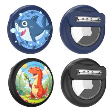 Imagem de SZJCLTD Suporte de rastreador para AirTag com pino, rastreador GPS leve oculto seguro para crianças, compatível com Apple Air Tags, pacote com 2 para crianças, idosos, coleira de animais de estimação