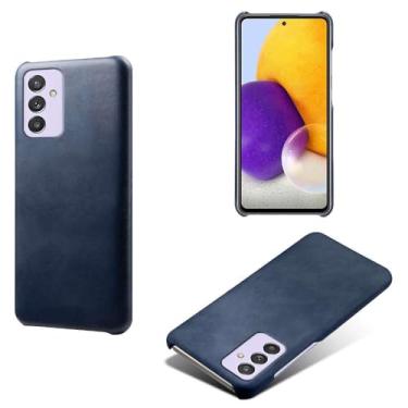 Imagem de Capa para Samsung Galaxy Quantum 2,Proteção contra quedas,Casca de volta de cor sólida simples,Design de couro de imitação de plástico-Blue