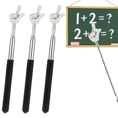 Imagem de VGASHARE Bastão retrátil para professor, 3 peças de extensão multifuncional - Ideal para professores de jardim de infância da escola primária, melhora a atenção das crianças, humor, mini bastão de