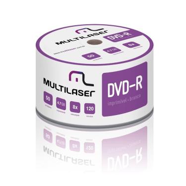 Imagem de DVD-R Multilaser 4.7GB 8x Shrink 50 unid DV052