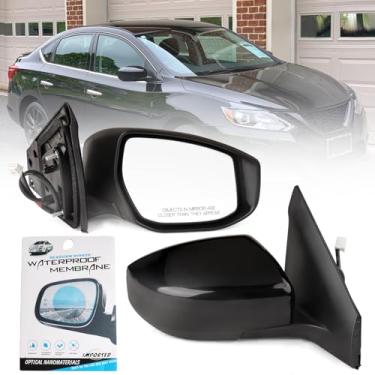 Imagem de Espelho lateral do passageiro compatível com Nissan Sentra 2013 2014 2015 2016 com 3 pinos sem luz de seta, não aquecido, preto texturizado OE 96301-3RA0A