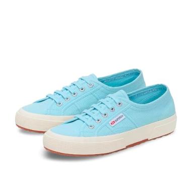 Imagem de Superga Tênis de lona clássico 2750 Cotu para homens e mulheres – Sapatos de cano baixo com sola de borracha e palmilha acolchoada, Azul cristal/Favorio, 5 Women/3.5 Men