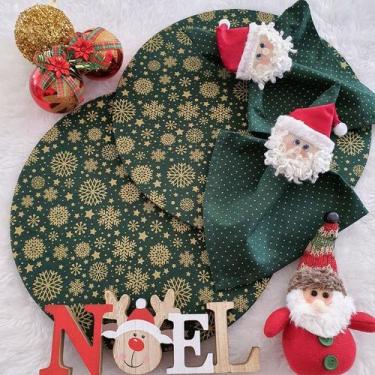 Imagem de Kit Mesa 04 Capas Sousplat 04 Bases 04 Guardanapos 04 Anéis - Criarte 