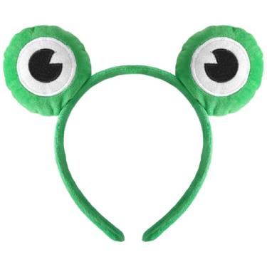 Imagem de QONCV Tiara de sapo para acessórios de Halloween – Acessórios de pelúcia com olho de sapo para decoração de cosplay de Halloween, Natal
