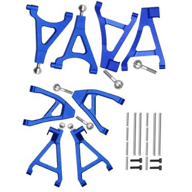 Imagem de hopsupRC Front Rear Upper Lower Suspension A-Arms Upgrades Part for 1/16 Mini Slash,Aluminum Upper Lower Arms (Left & Right) Hops Ups for 1/16 Mini Slash（70054-1,Navy Blue
