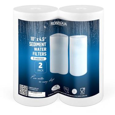 Imagem de Filtros de água de substituição de sedimentos grandes cartuchos de 5 mícrons 11,4 cm x 25,4 cm Bem combinados com RFC-BBSA, W15-PR, WFHD13001B, GXWH35F, GXWH30C, HF45-10BLBK10PR e AP817 (pacote com 2,