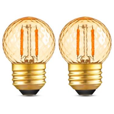 Imagem de Lâmpadas LED G40 de baixo watt E26 âmbar 1W 10 watts, lâmpada de baixo lúmens, Edison curta, decorativa para quarto, branco quente 2200K 100 LM, não regulável, pacote com 2