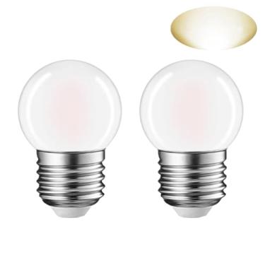 Imagem de Tsunetani Mini globo de filamento de lâmpada LED G40 3W equivalente a 25 Watt incandescente - base média E26 2700K branco quente para armário, armário, lâmpada de mesa - pacote com 2
