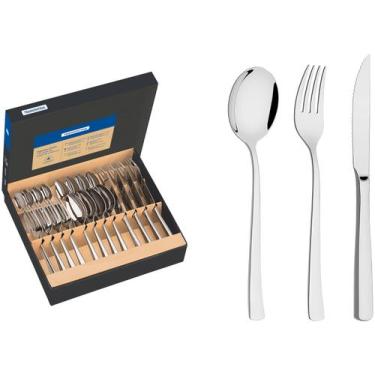 Imagem de Faqueiro Tramontina Inox 24 Peças para Churrasco Berlin Brilho, Inox, 
