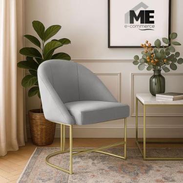 Imagem de Banqueta Poltrona Lua Penteadeira E Salão Com Base Metálica - ME ECOMM