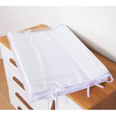 Imagem de Trocador Anatômico Impermeável Troca Fralda Bebê Menino Menina para Cômoda e Berço (Branco c/Capa Plástica) (Branco)